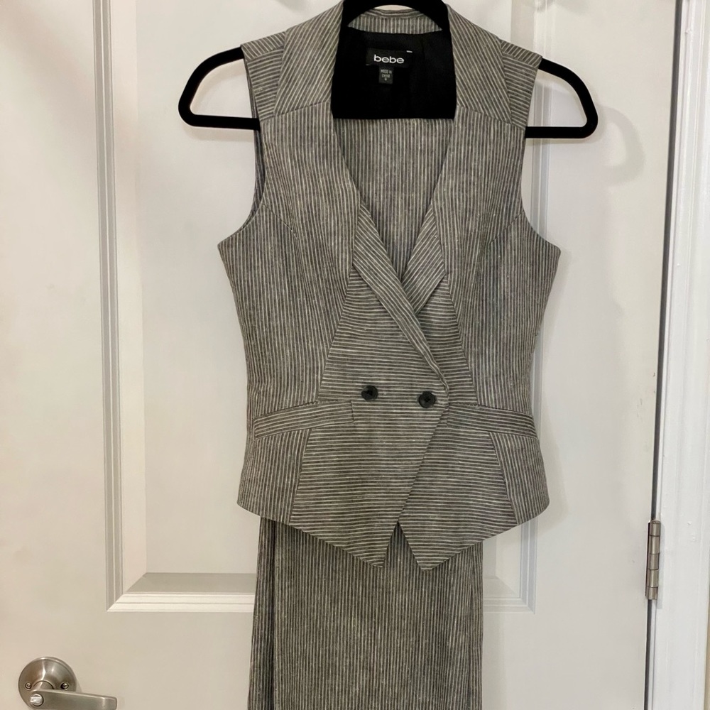 Suit wide pants with vest